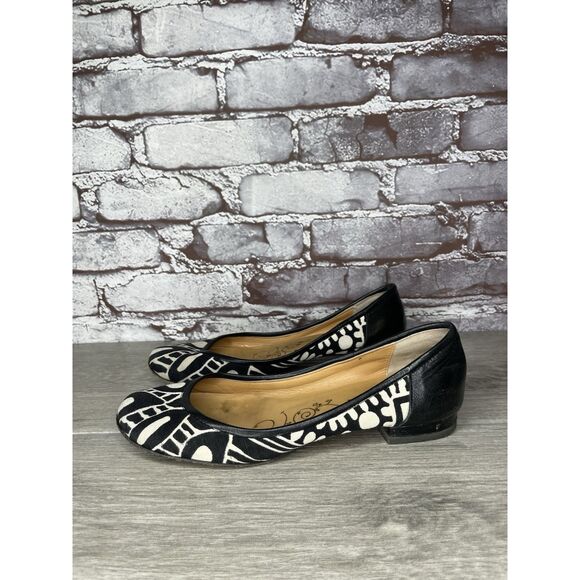 Tibi New York White Black Canvas Leather Ballet Flats Women’s Sz 7B US/37.5EU - Picture 3 of 16